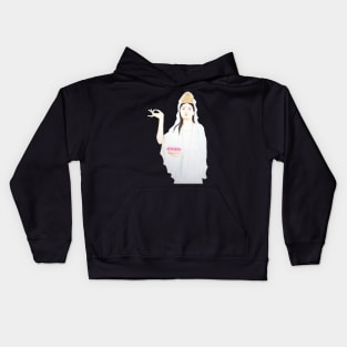 Kwan Yin, Goddess of Love and Compassion- Deep Purple Kids Hoodie